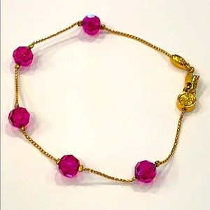 Swarovski pink crystal station anklet or bracelet